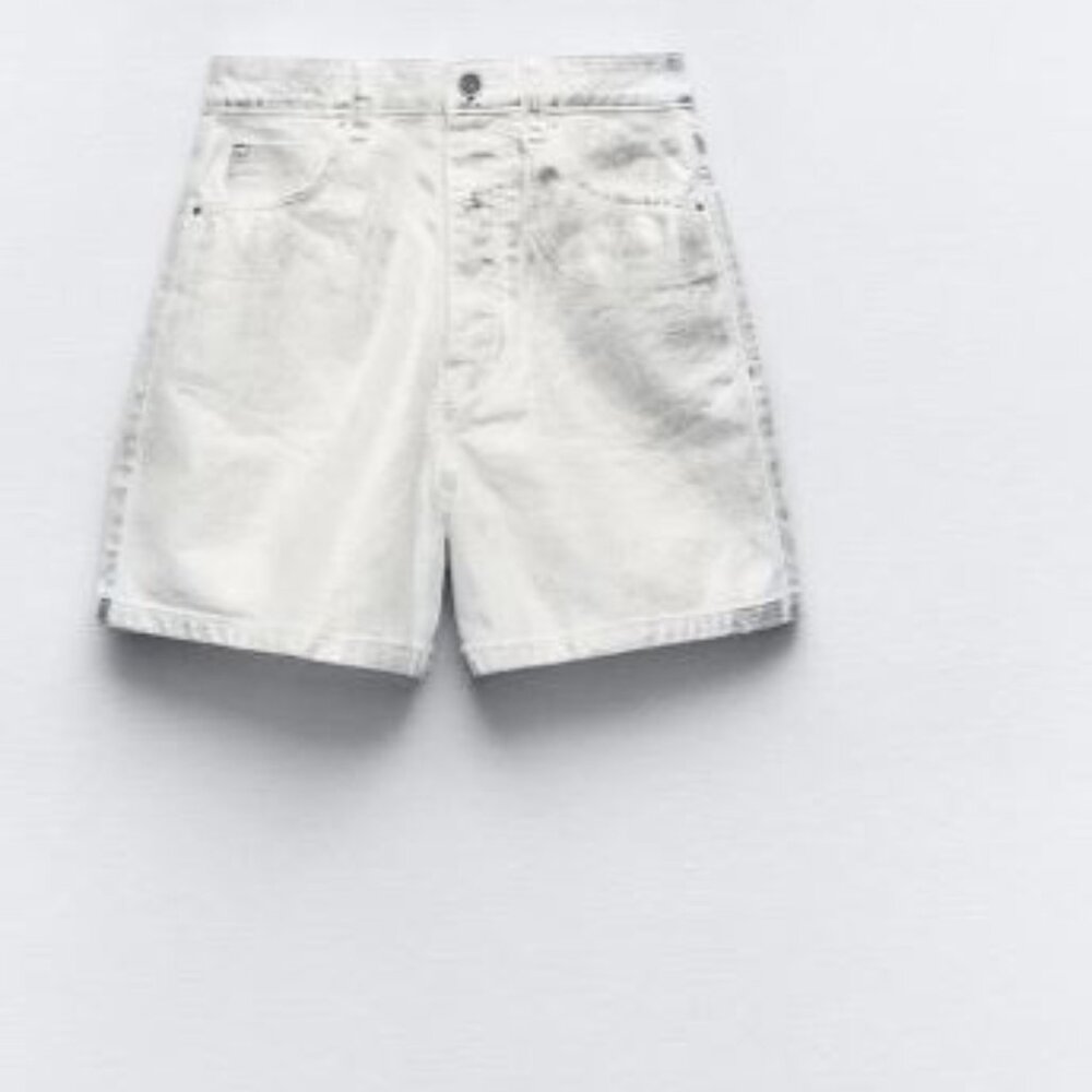 Zara Foil Mom Fit Shorts - Never Worn - Picture 4 of 4